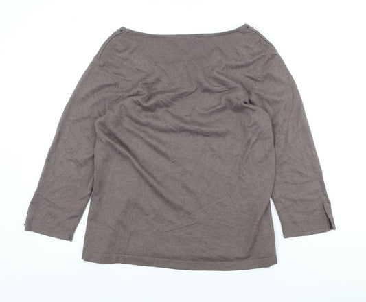 George Womens Brown Scoop Neck Acrylic Pullover Jumper Size M