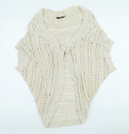 George Womens Ivory V-Neck Cotton Cardigan Jumper Size L - Beach wear