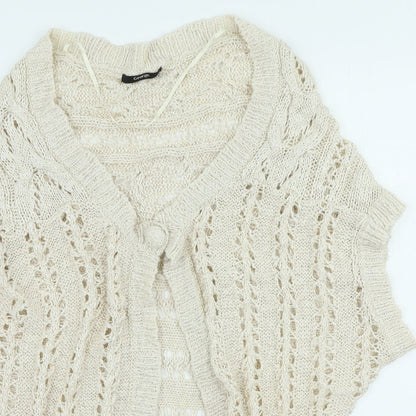 George Womens Ivory V-Neck Cotton Cardigan Jumper Size L - Beach wear