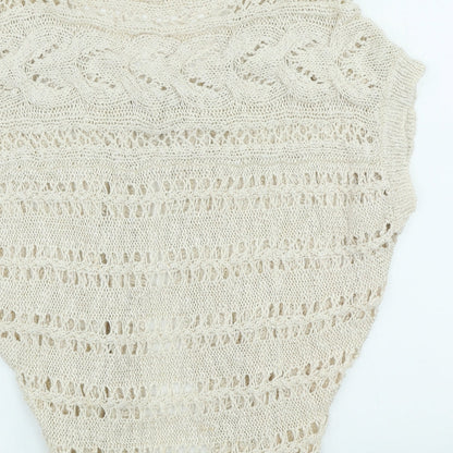 George Womens Ivory V-Neck Cotton Cardigan Jumper Size L - Beach wear