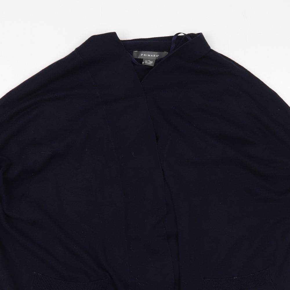 Primark Womens Blue V-Neck Viscose Cardigan Jumper Size M