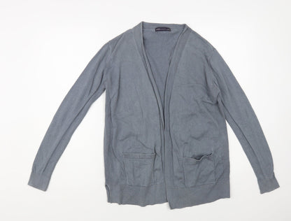 Marks and Spencer Womens Grey V-Neck Cotton Cardigan Jumper Size 12