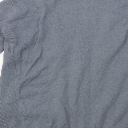 Marks and Spencer Womens Grey V-Neck Cotton Cardigan Jumper Size 12