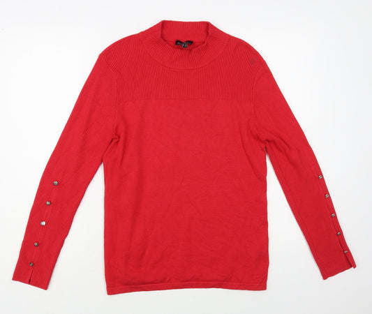 Womens UK Size S Marble Red Pullover Jumper