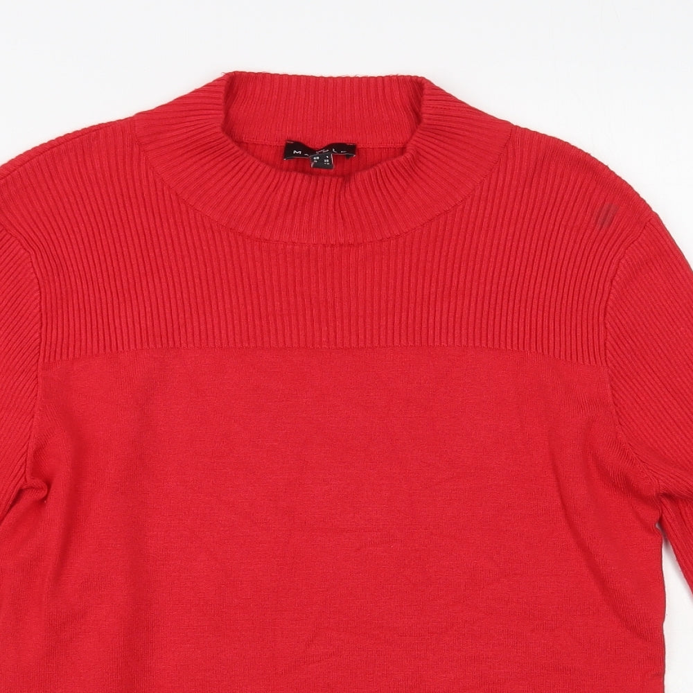 Womens UK Size S Marble Red Pullover Jumper