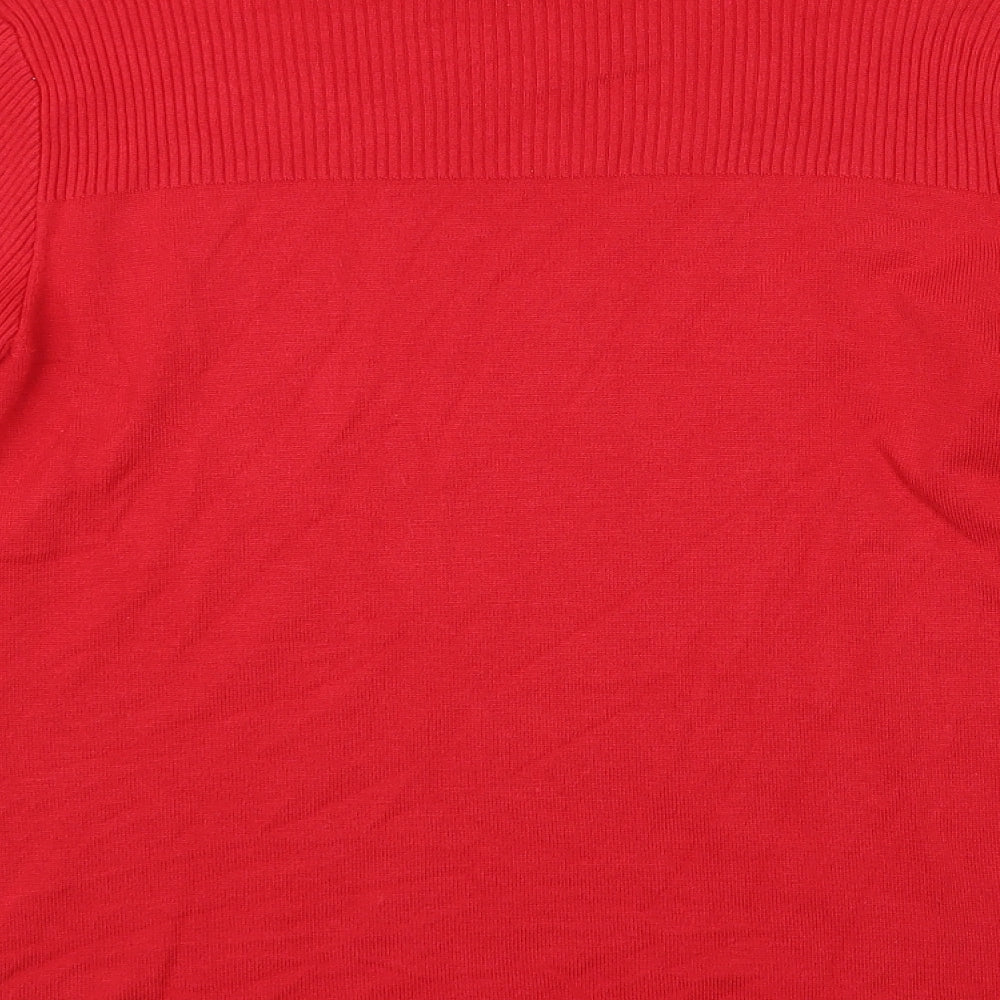 Womens UK Size S Marble Red Pullover Jumper