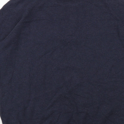 Matalan Mens Blue Collared Cotton Pullover Jumper Size M