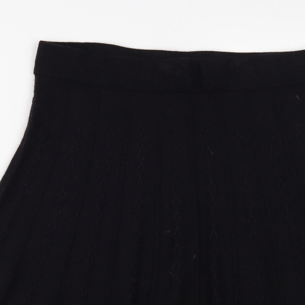 George Womens Black Acrylic A-Line Skirt Size S