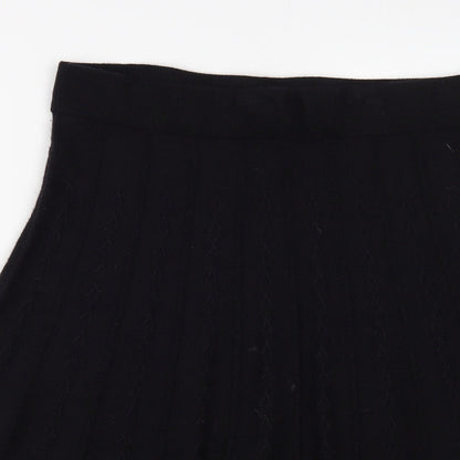 George Womens Black Acrylic A-Line Skirt Size S