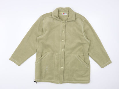 Poppy Womens Beige Polyester Cardigan Sweatshirt Size M Button