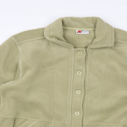 Poppy Womens Beige Polyester Cardigan Sweatshirt Size M Button