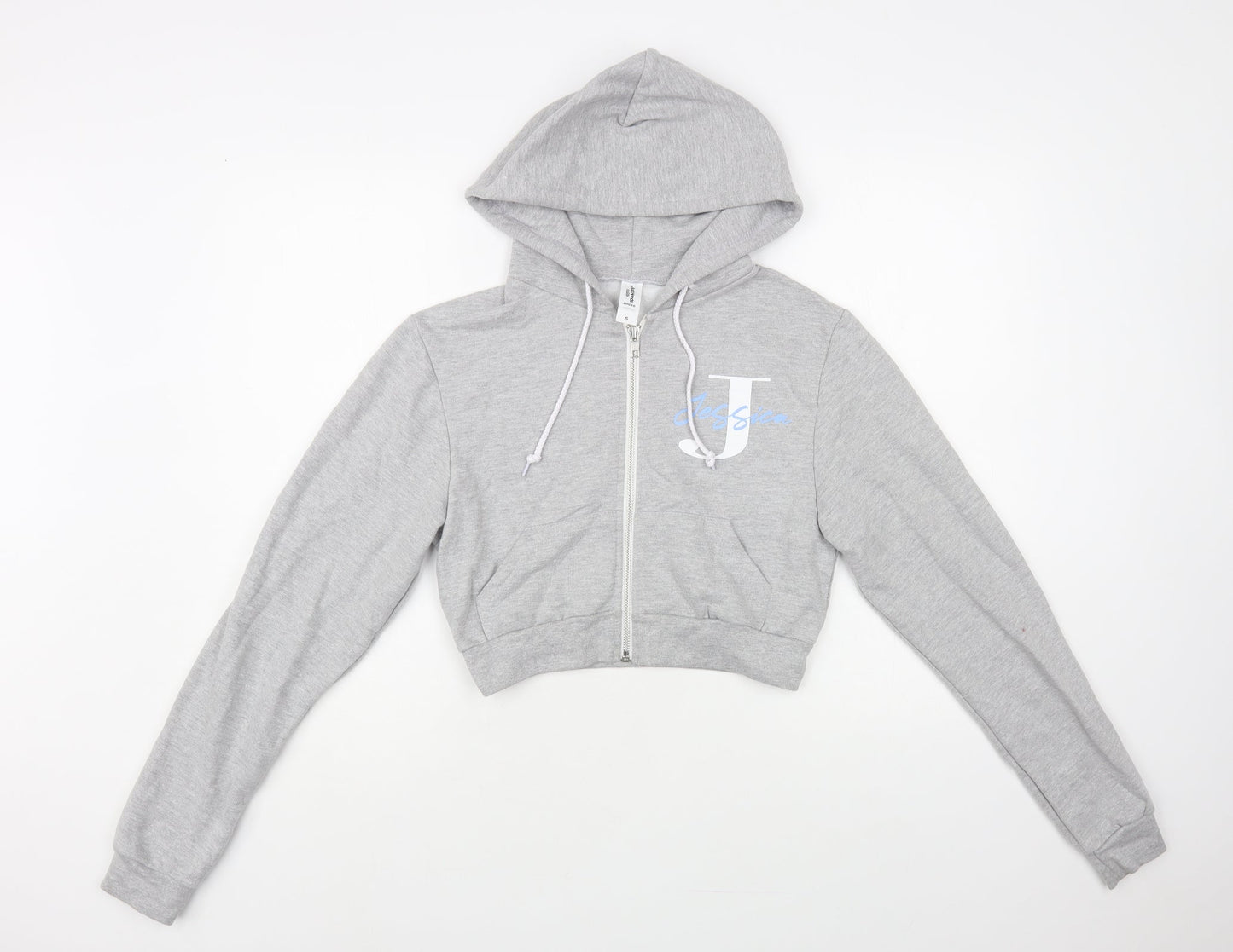 Awdis Womens Grey Cotton Full Zip Hoodie Size S Zip - Jessica