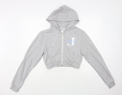 Awdis Womens Grey Cotton Full Zip Hoodie Size S Zip - Jessica