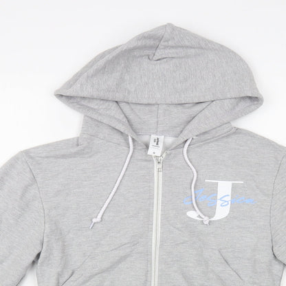 Awdis Womens Grey Cotton Full Zip Hoodie Size S Zip - Jessica