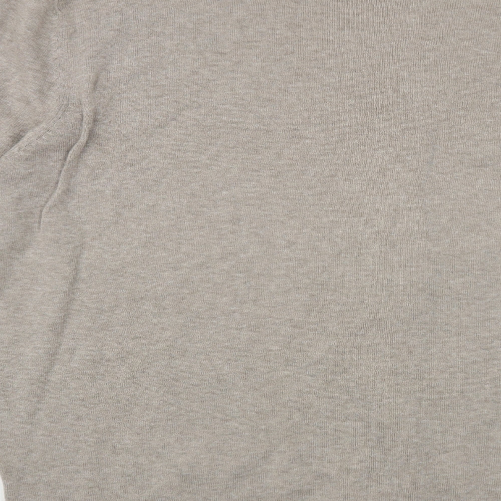 George Mens Beige V-Neck Cotton Pullover Jumper Size XL
