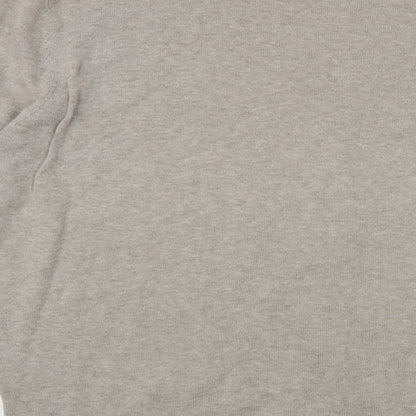 George Mens Beige V-Neck Cotton Pullover Jumper Size XL