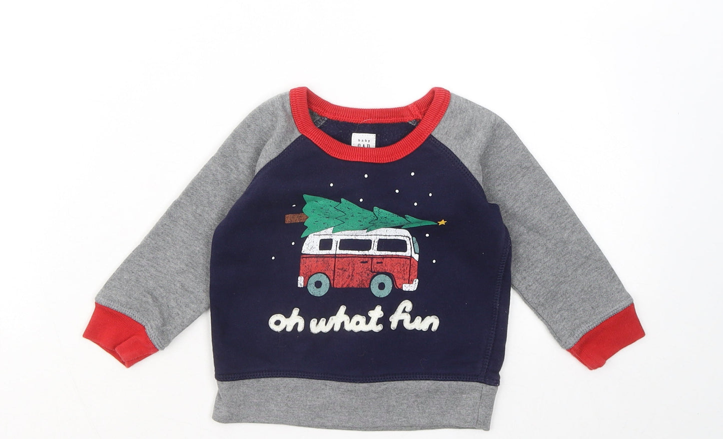 Gap Boys Blue Cotton Pullover Jumper Size 12-18 Months - Oh What Fun