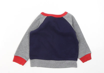Gap Boys Blue Cotton Pullover Jumper Size 12-18 Months - Oh What Fun