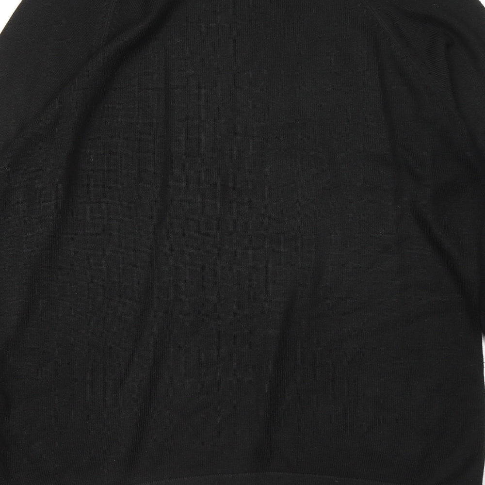 Burton Mens Black Round Neck Geometric Acrylic Pullover Jumper Size M