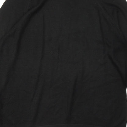 Burton Mens Black Round Neck Geometric Acrylic Pullover Jumper Size M