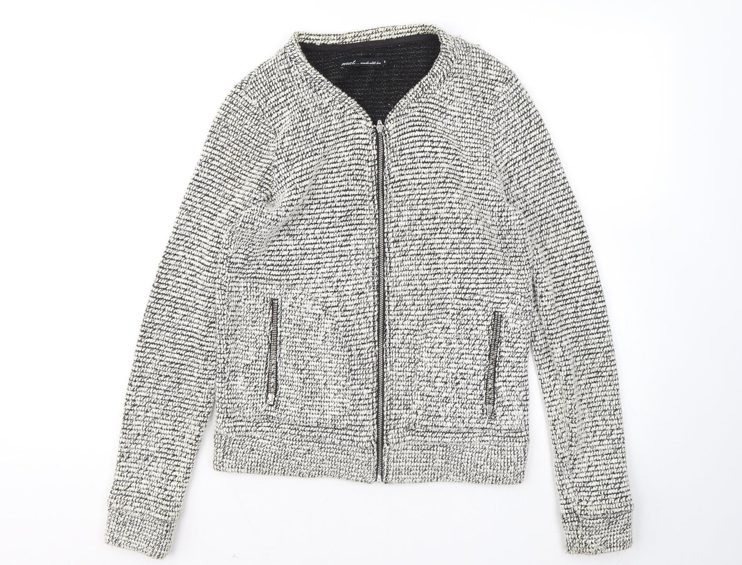 Womens UK Size 8 NEXT White Full Zip Jumper
