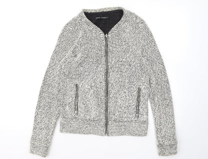 Womens UK Size 8 NEXT White Full Zip Jumper