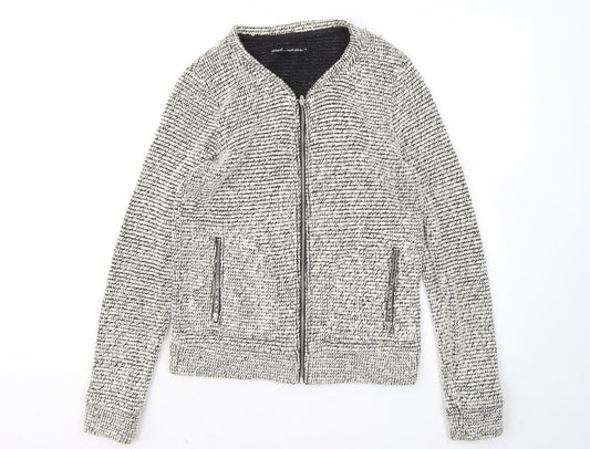Womens UK Size 8 NEXT White Full Zip Jumper