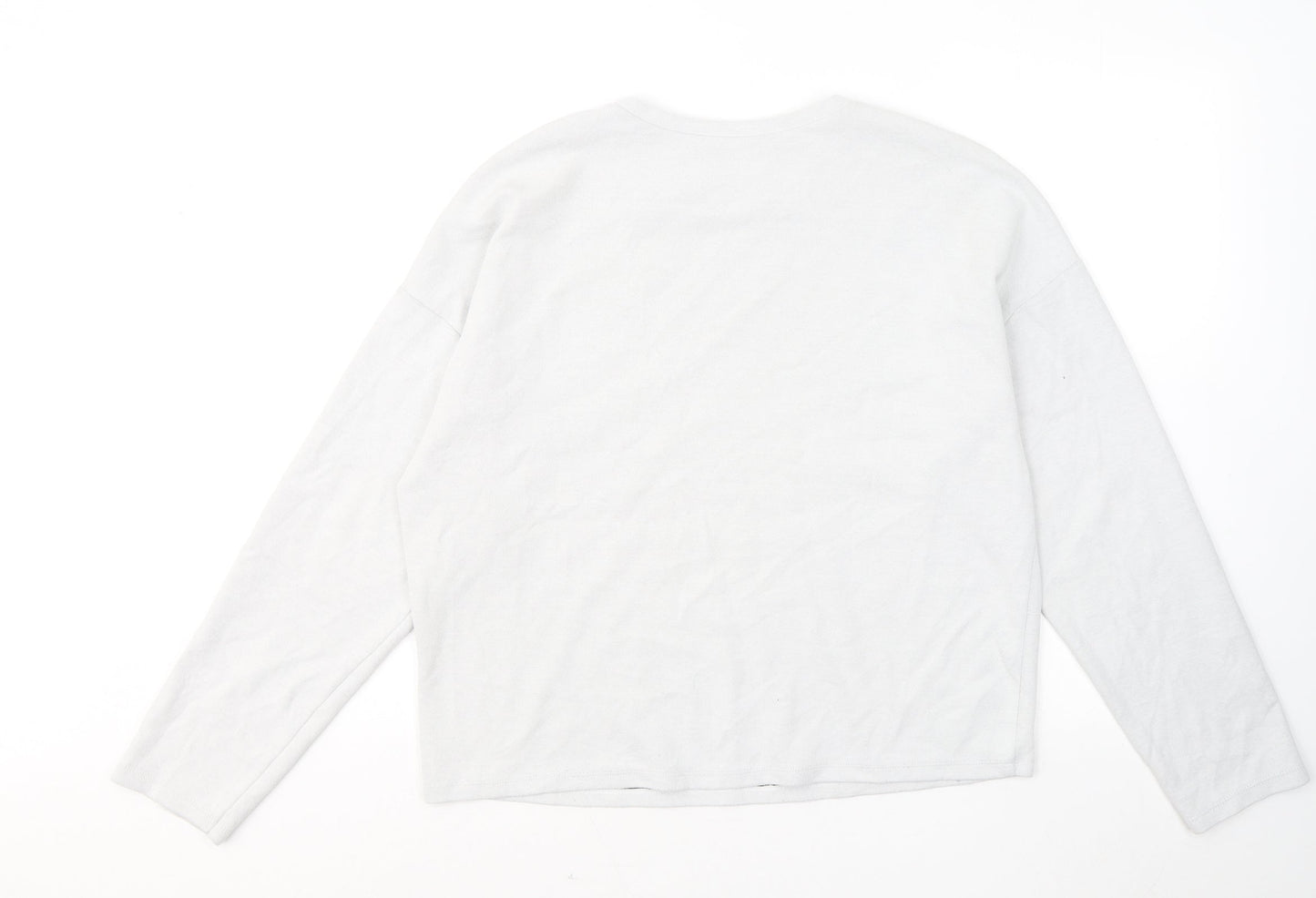 Zara Womens Blue Cotton Pullover Sweatshirt Size M