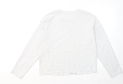 Zara Womens Blue Cotton Pullover Sweatshirt Size M