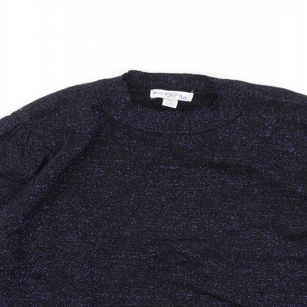 Womens UK Size 10 M&Co Purple Pullover Jumper