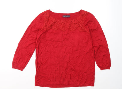 Womens UK Size M Marks and Spencer Red Pullover Jumper