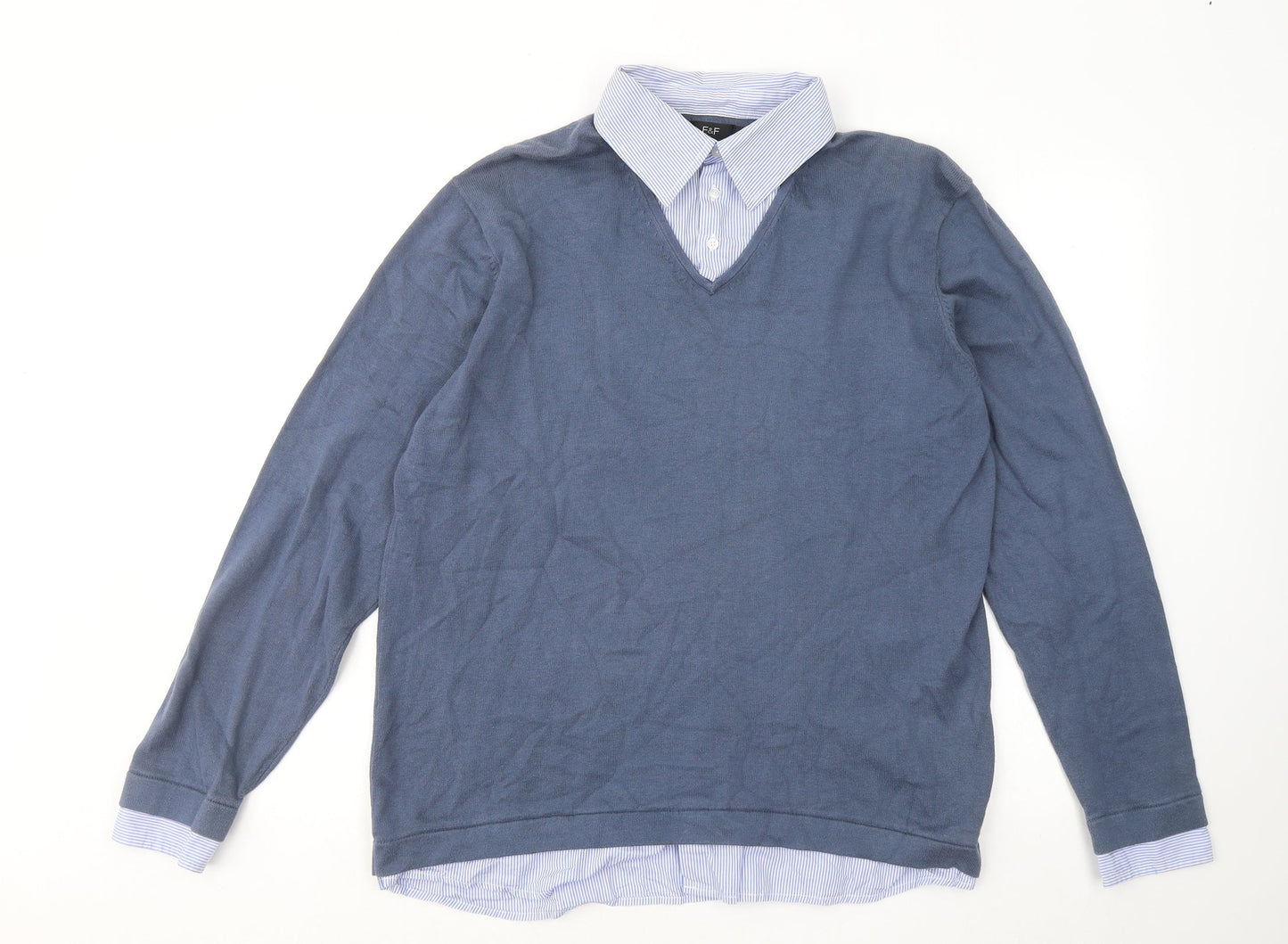 Mens UK Size M NEXT Blue Pullover Sweatshirt