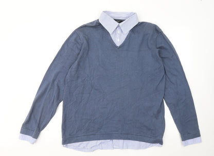 Mens UK Size M NEXT Blue Pullover Sweatshirt