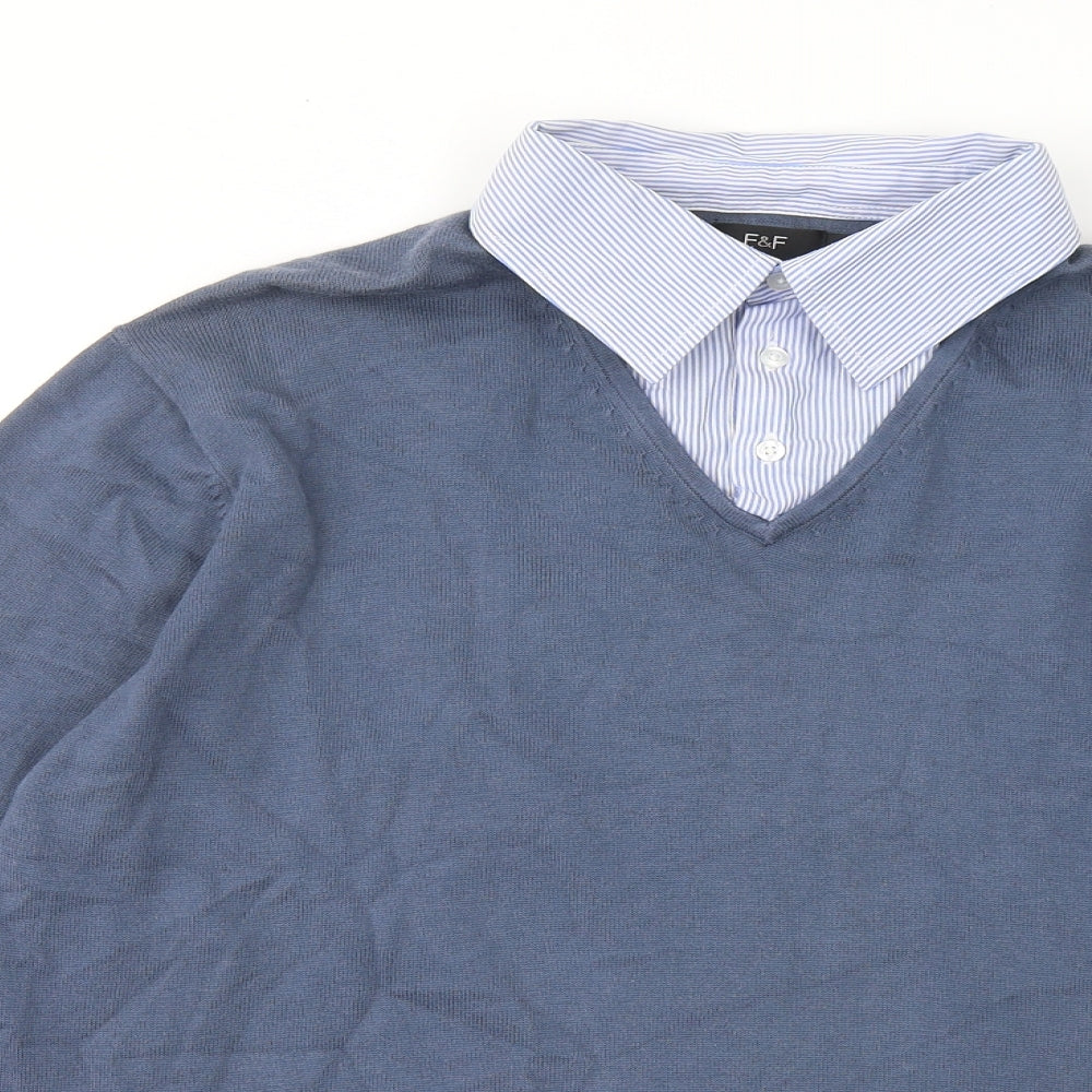 Mens UK Size M NEXT Blue Pullover Sweatshirt