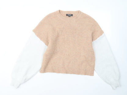 Womens UK Size 6 Missguided Beige Pullover Jumper