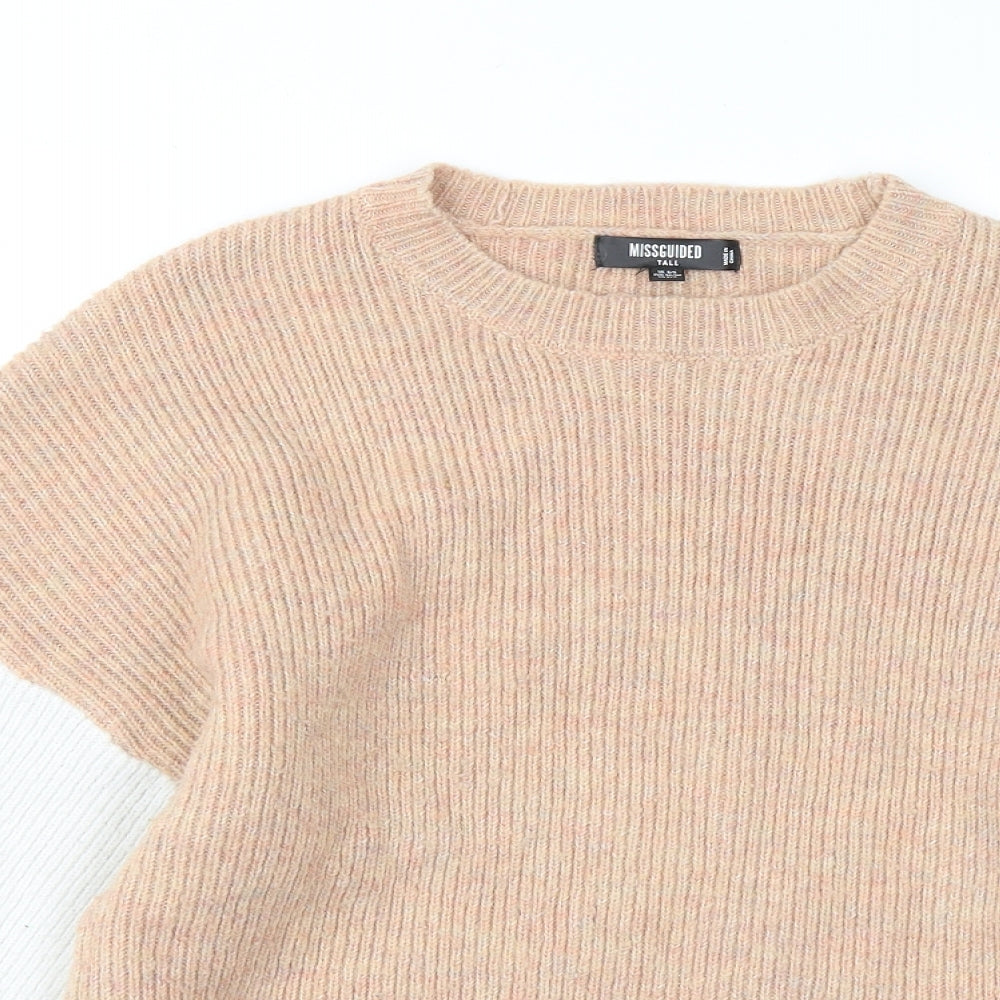 Womens UK Size 6 Missguided Beige Pullover Jumper