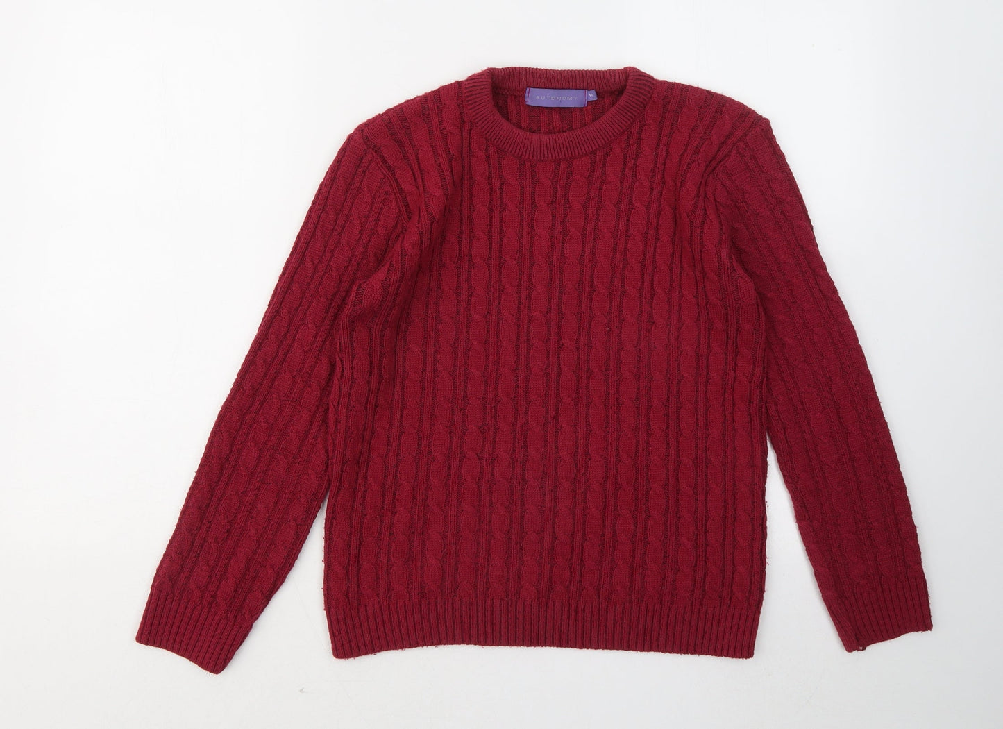 Autonomy Womens Purple Round Neck Acrylic Pullover Jumper Size 8