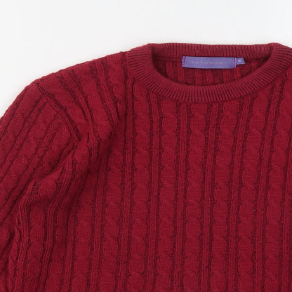 Autonomy Womens Purple Round Neck Acrylic Pullover Jumper Size 8