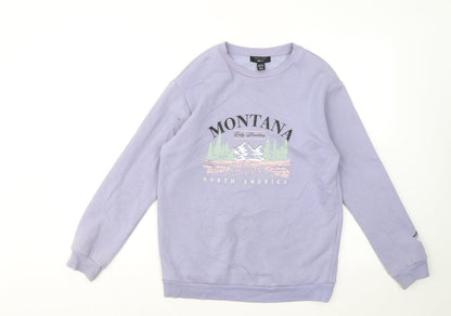 New Look Girls Blue Cotton Pullover Sweatshirt Size 10-11 Years - Montana North America