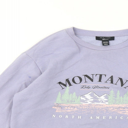 New Look Girls Blue Cotton Pullover Sweatshirt Size 10-11 Years - Montana North America