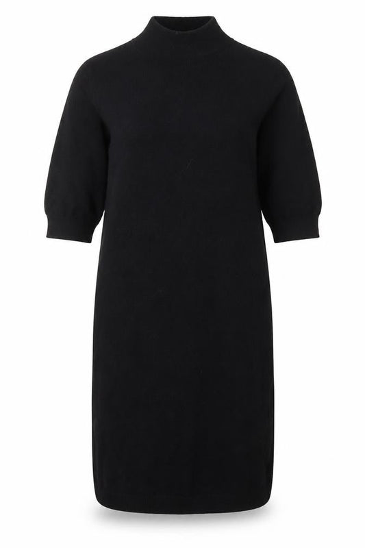 Preworn Womens Black Acrylic Jacket Dress Size 12 High Neck