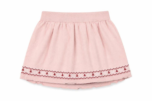 Primark Girls Pink Fair Isle Cotton Skater Skirt Size 4-5 Years Regular