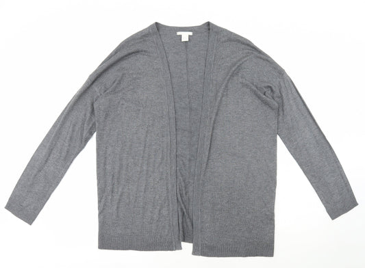 H&M Womens Grey Viscose Cardigan Jumper Size S