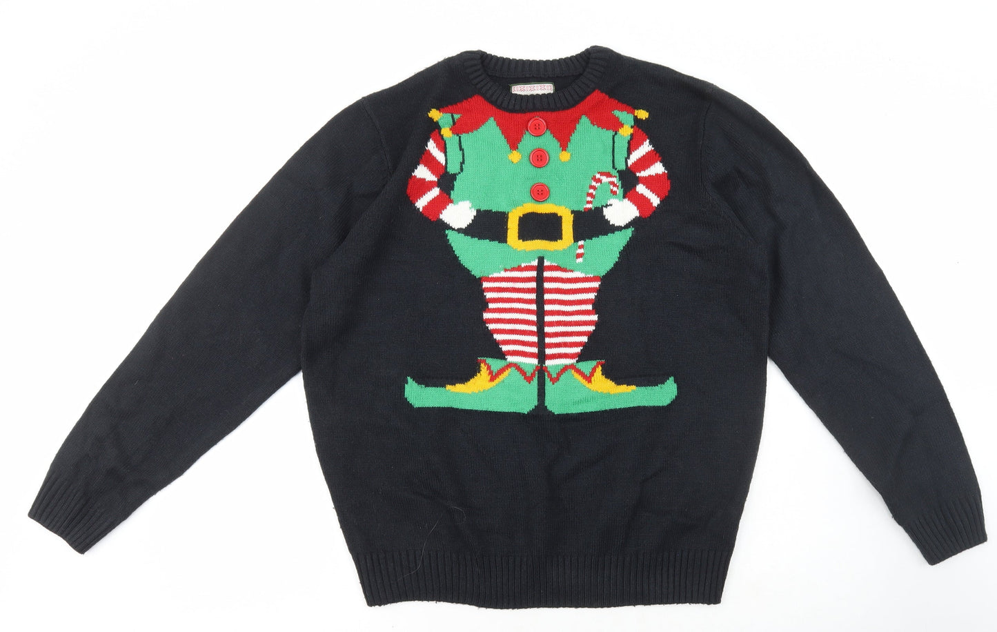 Preworn Mens Blue Round Neck Acrylic Pullover Jumper Size L