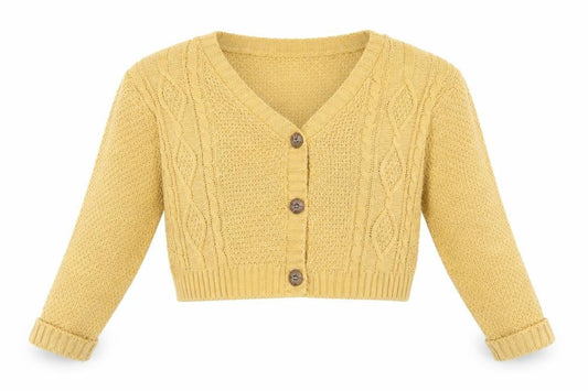 Womens UK Size S Rebellious Yellow Cardigan Jumper