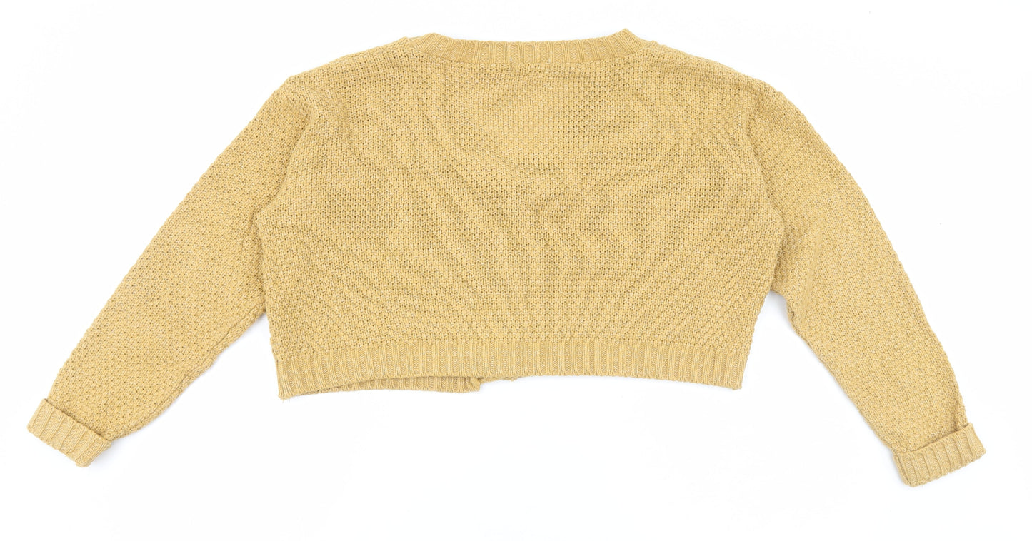 Womens UK Size S Rebellious Yellow Cardigan Jumper