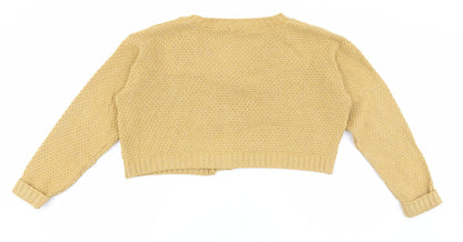 Womens UK Size S Rebellious Yellow Cardigan Jumper