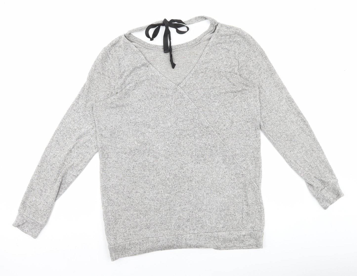 Womens UK Size 8 River Island Grey Basic T-Shirt