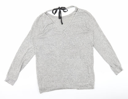 Womens UK Size 8 River Island Grey Basic T-Shirt