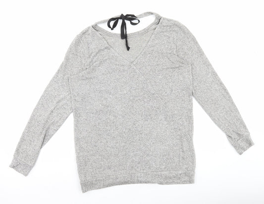 Womens UK Size 8 River Island Grey Basic T-Shirt